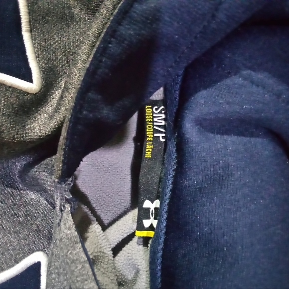 Men's Under Armour hoodie. Gray and blue size small. - Picture 2 of 3